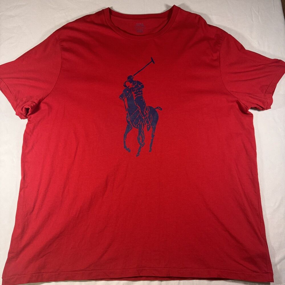 Polo Ralph Lauren Graphic T-Shirt Men’s Big 3XB Red Cotton Short Sleeve Pony